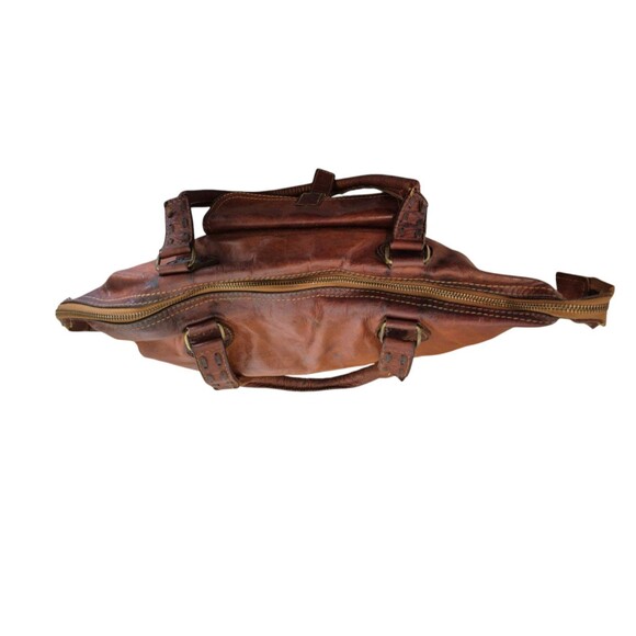 Noonday Collection Leather Shoulder Bag Boho Tote Hobo Bag Brown Large - Picture 8 of 12